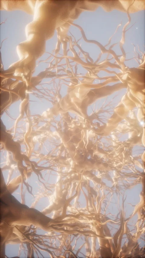 Journey through a neuron cell network inside the brain Stock Footage 278256434