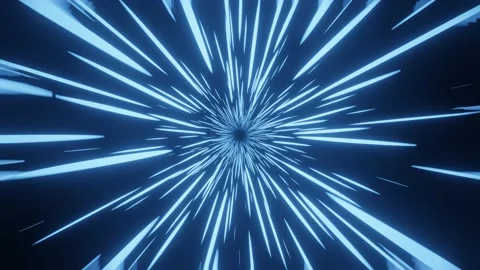 Journey through outer space and space time. Anime Speed Lines blue Background. Stock Footage 194052977