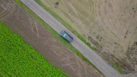 Journey Through the Patchwork Fields 스톡 사진
