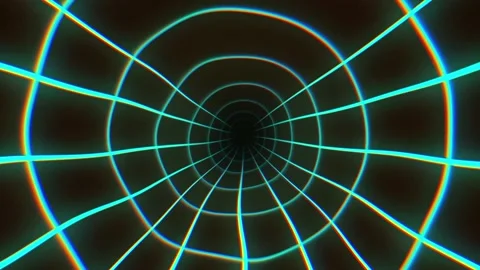 Journey through the rotating wireframe tunnel Stock Footage 183707628