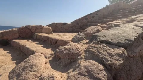 Journey Through Stoned Pathways: A Scenic View of Steps Leading Towards an Stock Footage 331059482