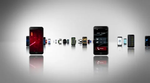 Journey through tablets and mobile phones with multiple themed videos. Loopable. Stock Footage 54839662
