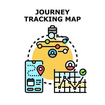 Journey tracking map concept for customer experience Stock Illustration