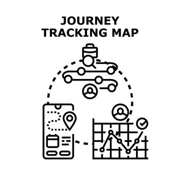 Journey tracking map concept for customer experience Stock Illustration