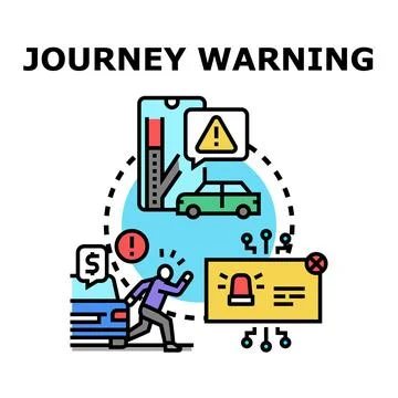 Journey warning system for secure travel Illustrazione stock