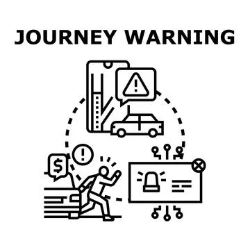 Journey warning system for secure travel Illustrazione stock