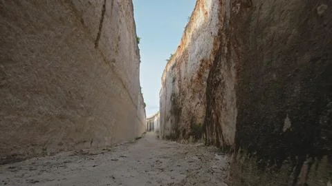 Journeying through limestone cliffs on Bali's Bukit Peninsula 写真素材