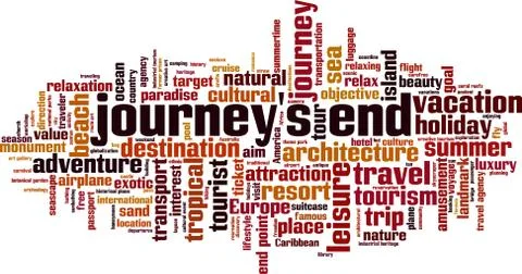 Journey's end word cloud Stockillustratie