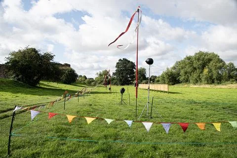 Joust  tilt  rail  medeiaval Foto stock