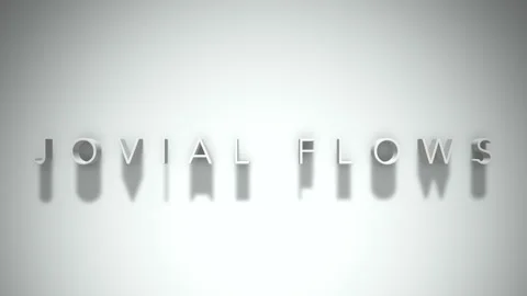 Jovial flows 3D title animation white text on a white background Stock Footage 299747744
