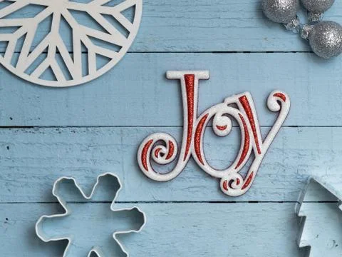 Joy on blue background Stock Photos