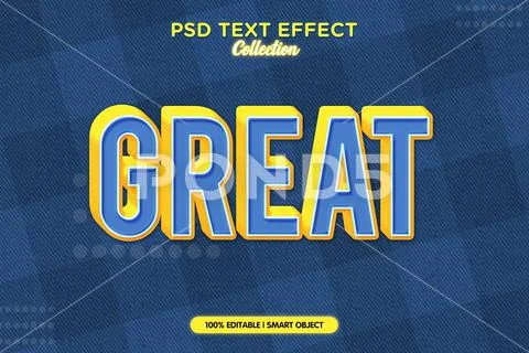 Joy cartoon comic 3d text effect template psd PSD-Vorlage