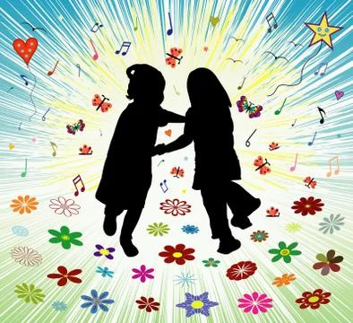 The joy of children Stock Illustration