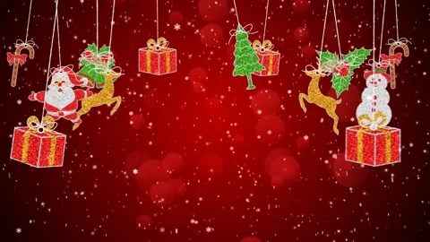 Joy Of Christmas on red background Stock Footage 234777430