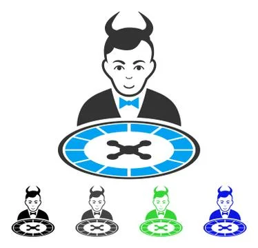 Joy Devil Roulette Dealer Vector Icon 스톡 일러스트