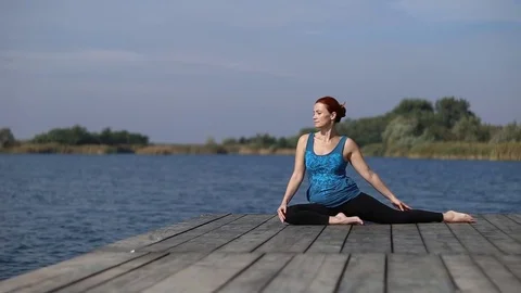 Joy of doing yoga Stock Footage 76240957