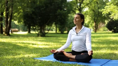 Joy of doing yoga Stock Footage 80348800