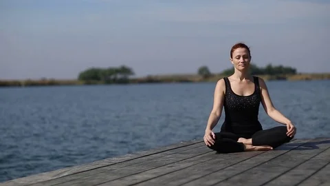 Joy of doing yoga Stock Footage 80998498