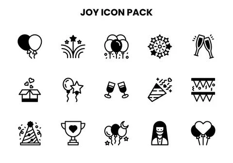 Joy DuoTone Graphics Icons Pack Stock Illustration