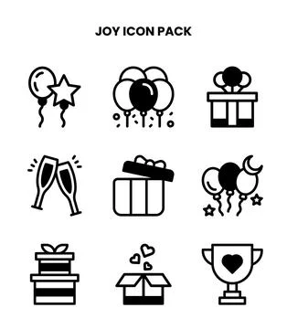 Joy DuoTone UI Icons Pack Stock Illustration