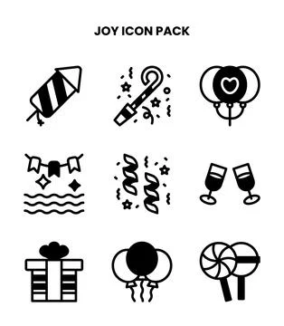 Joy DuoTone UI Icons Pack Stock Illustration