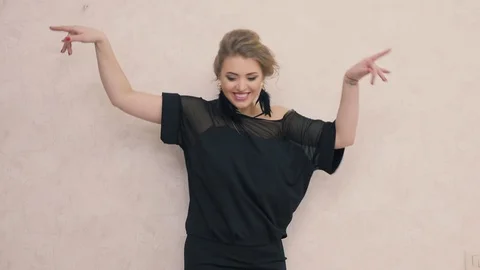 Joy on the face and jumping 4 Stock Footage 100030337