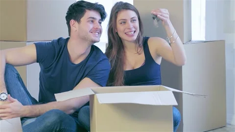 The joy of moving into the house Stock Footage 311814042