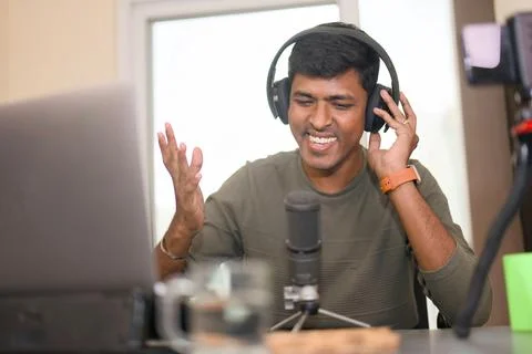 The Joy of Podcasting Stock Photos