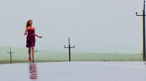 Joy Runs in a leap Video stock 52724843