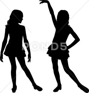 Joy silhouette children Stock Illustration