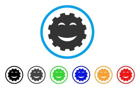 Joy Smiley Gear Vector Icon 스톡 일러스트