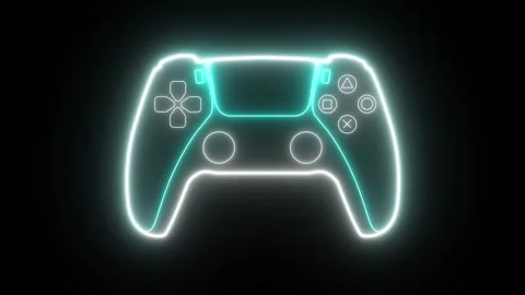 Joy stick game console neon animated neon joystick game neon console game a.. Stock Footage 255438934