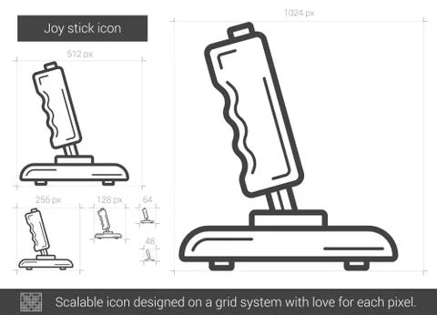Joy stick line icon Illustrazione stock