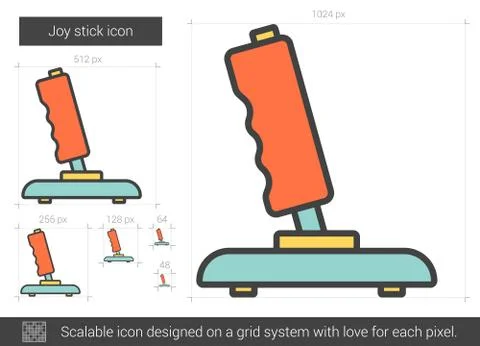 Joy stick line icon Illustrazione stock