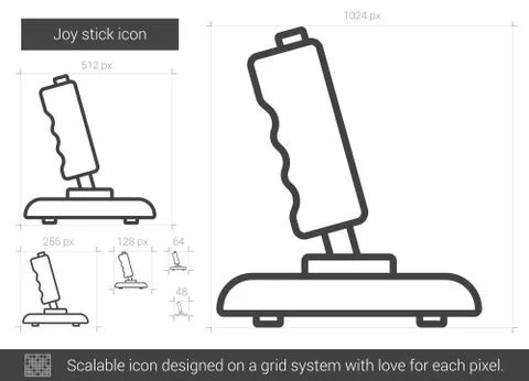 Joy stick line icon. Illustrazione stock