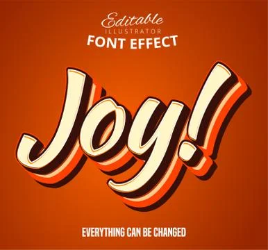 Joy text, editable font effect Stock Illustration