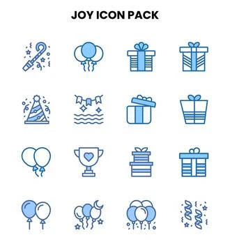 Joy Two Colour Bundle Icons Pack 스톡 일러스트