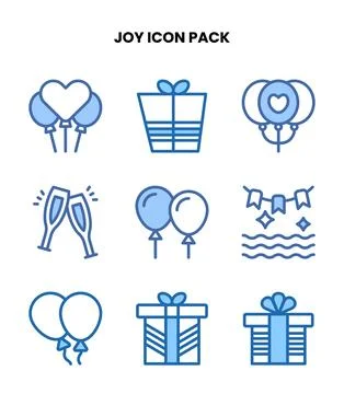 Joy Two Colour Design Icons Pack 스톡 일러스트