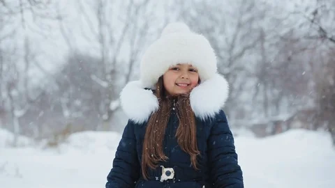 The Joy of Winter. Playing With Snow. Stock Footage 70385602