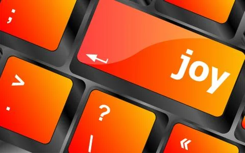 Joy word on computer keyboard pc key Stock Illustration