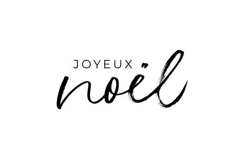 Joyeux Noel vector lettering. Hand drawn text. Stock Illustration