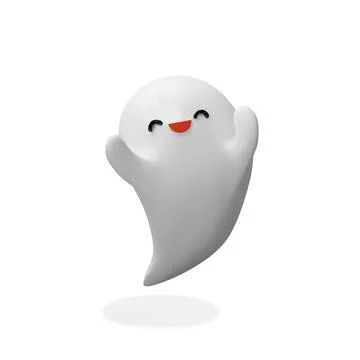A joyful 3D ghost Stock Illustration