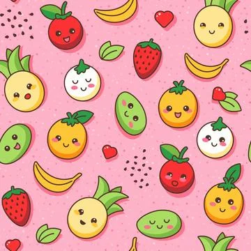 Joyful and bright summer pattern with juicy tropical fruits. Stock Illustration
