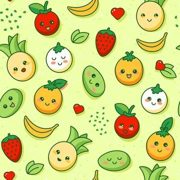 Joyful and bright summer pattern with juicy tropical fruits. Stock Illustration