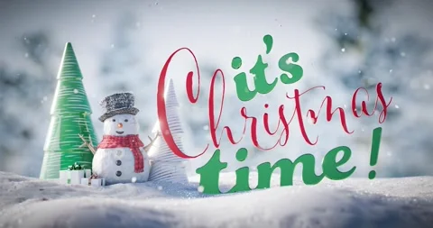A joyful animation featuring a bouncing snowman in a winter landscape decor. Stock Footage 295929766