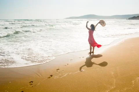 Joyful beach Stock Photos