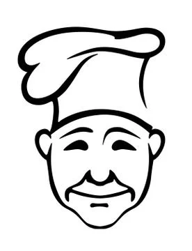 Joyful chef in a high hat Stock Illustration