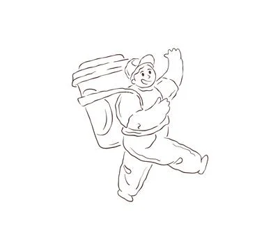 A Joyful Courier Running With A Large Coffee Cup Backpack Vector Illustration Stock Illustration