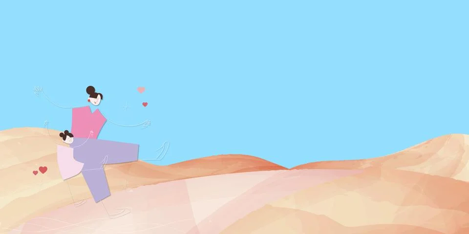 Joyful Desert Dance Stock Illustration