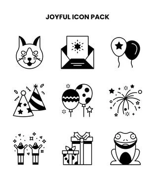 Joyful DuoTone Vector Icons Pack Stock Illustration